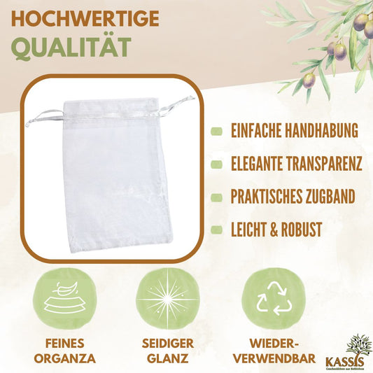 10 Stück Organzasäckchen - weiß