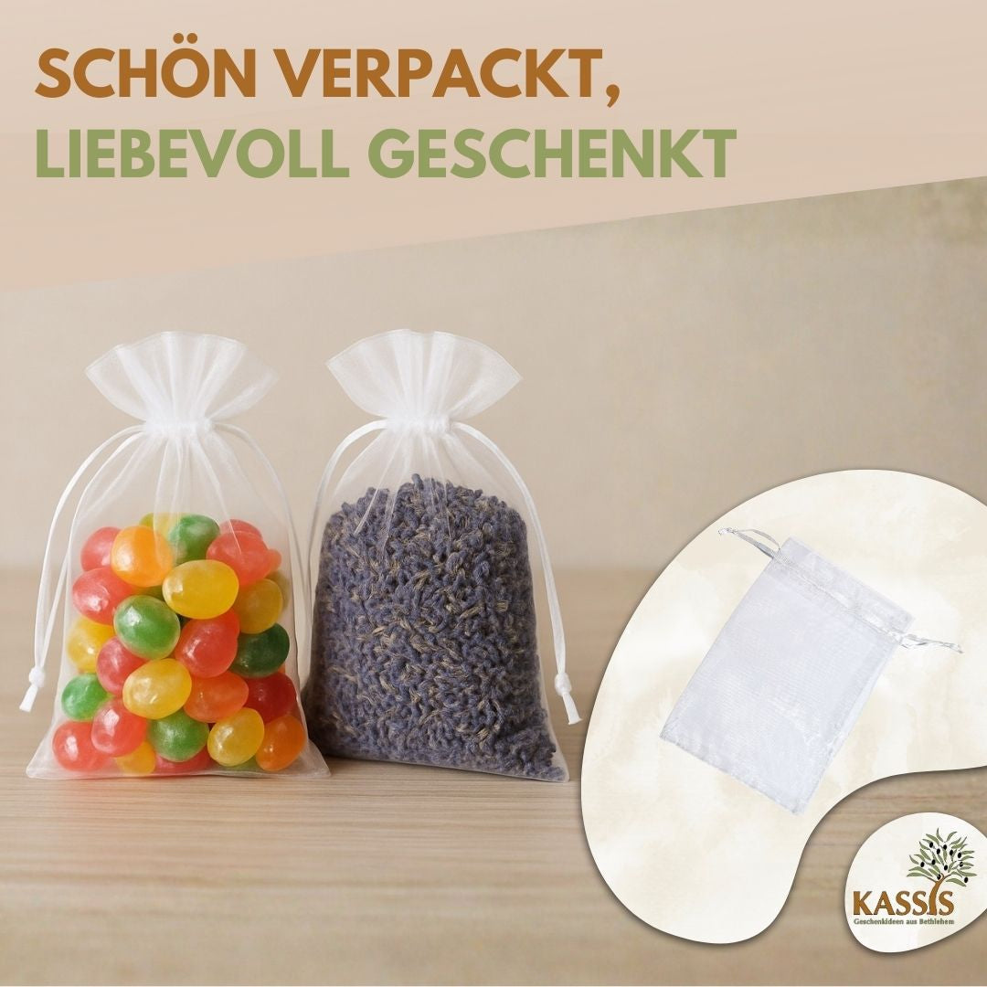 10 Stück Organzasäckchen - weiß