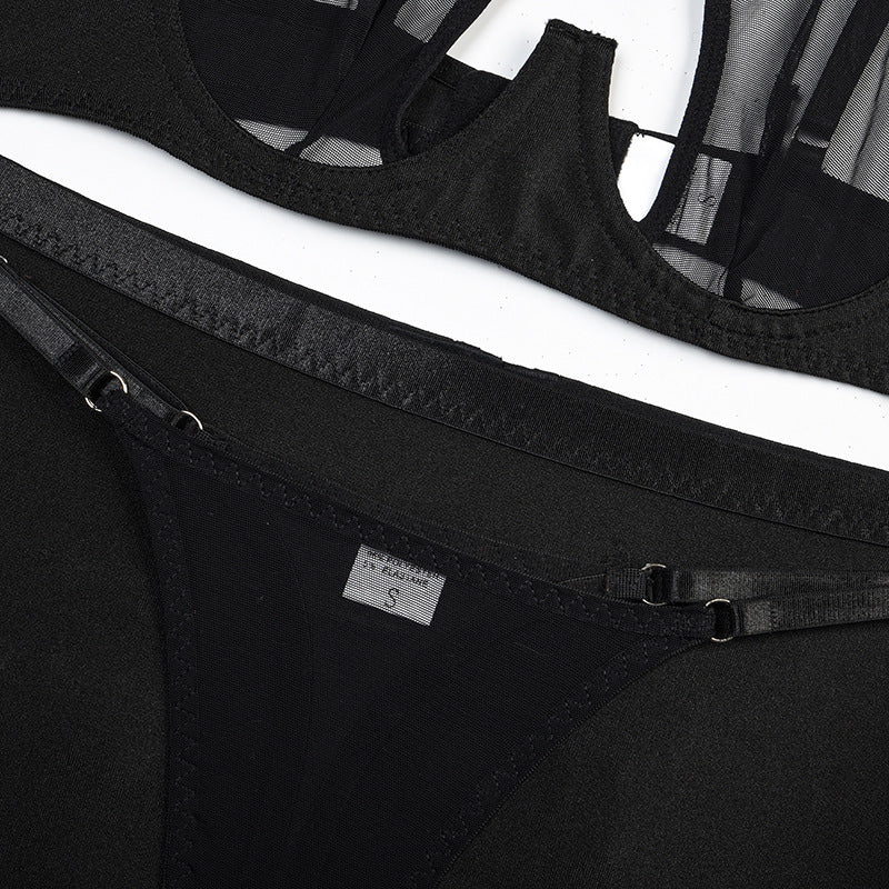 See-Through Mesh Bra and Panty Set