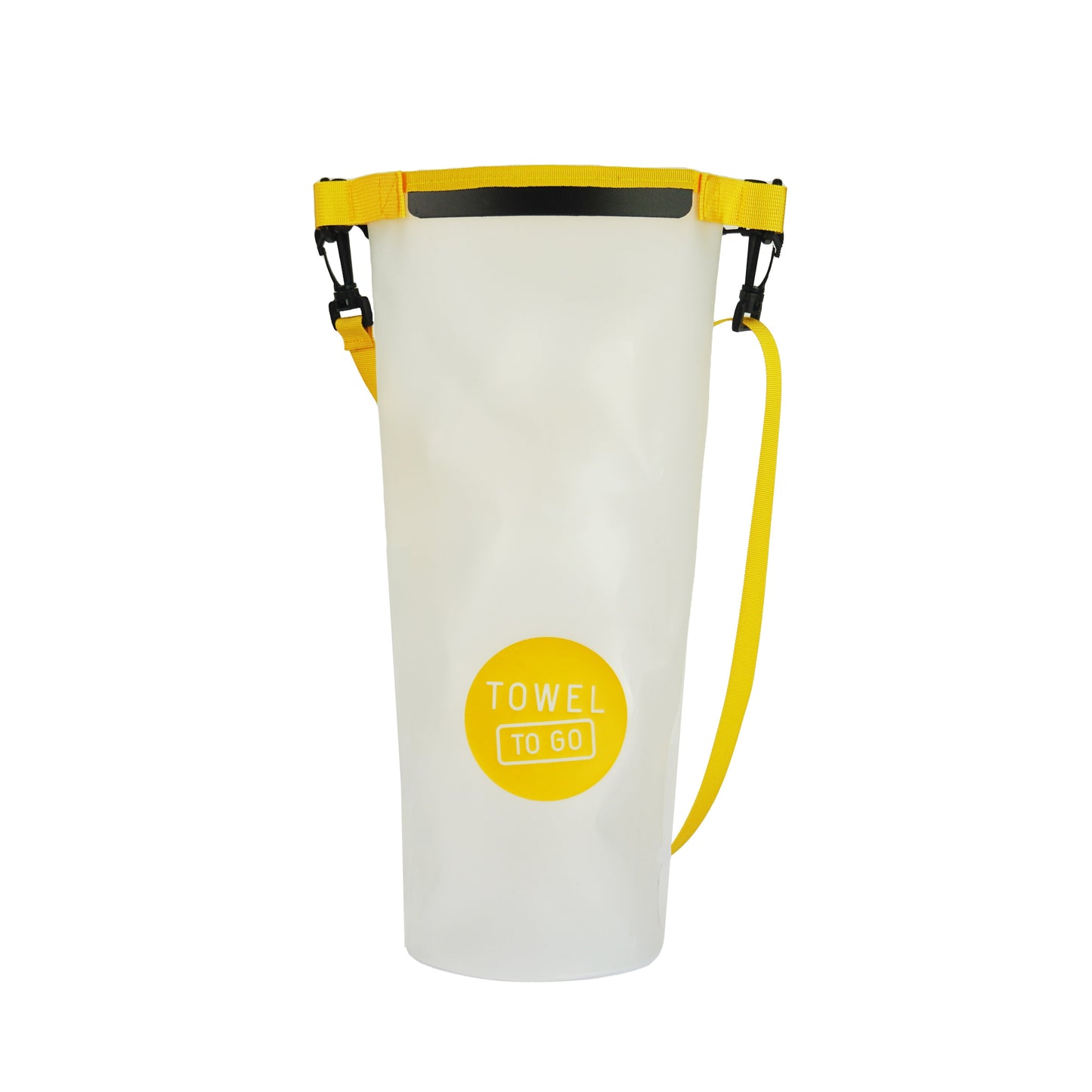 Towel to Go Roll N Go Bag – Waterproof & Transparent Dry Bag, Yellow (5 Liters)
