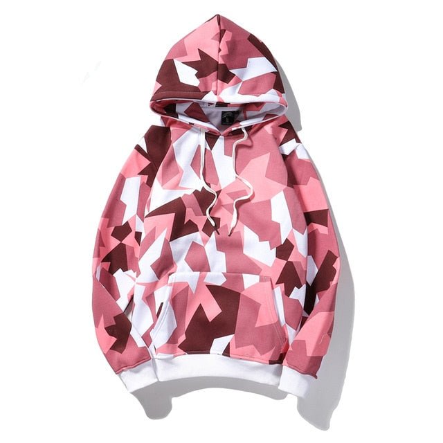 Camouflage Hooded Sweatshirts Fashion Mens Streetwear Hip Hop Skateboard Fleece Hoodies Autumn Casual Camo