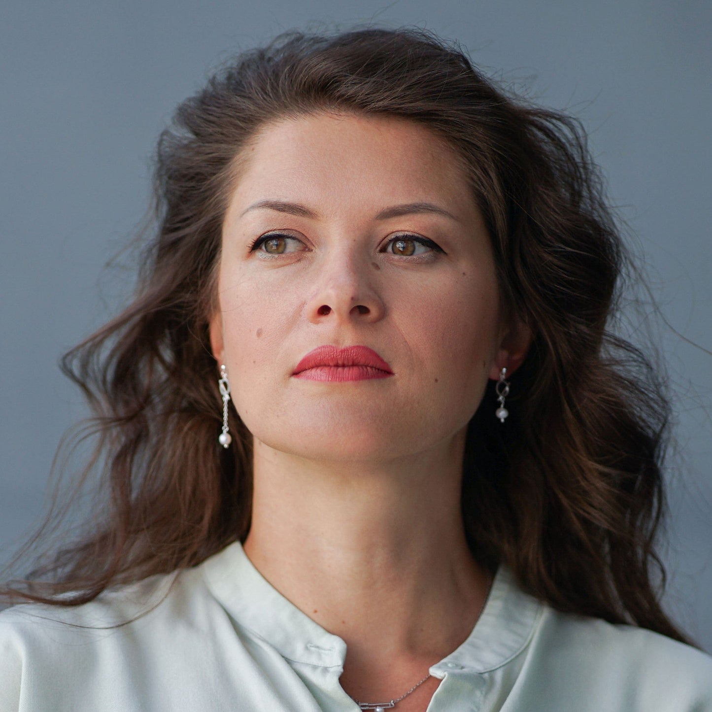 Earrings Air Asymmetrical - Gold Plated Modern Design