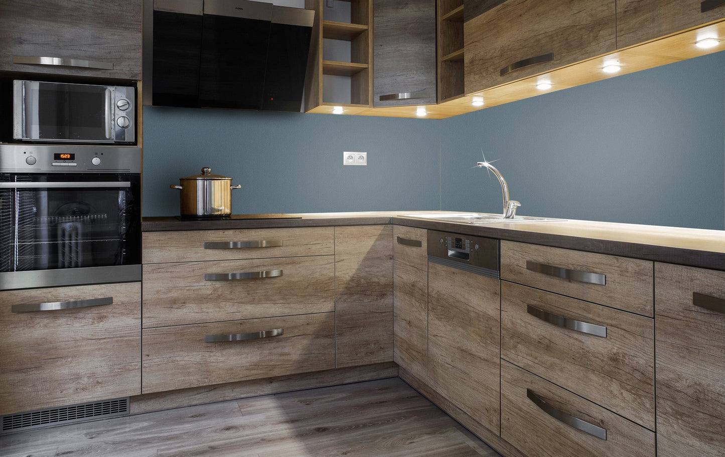 Küchenrückwand - Azurblau