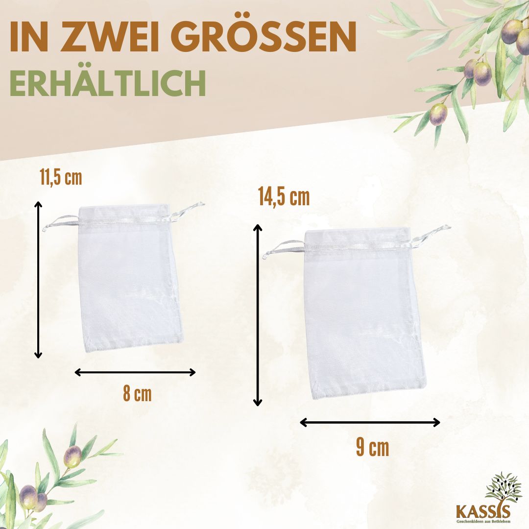 10 Stück Organzasäckchen - weiß