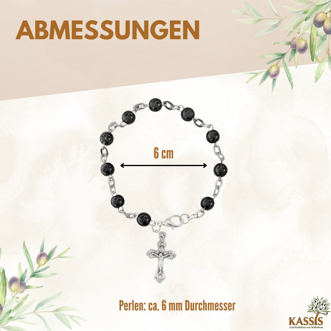 Armband mit runden Hämatit-Perlen – Handgefertigt in Bethlehem