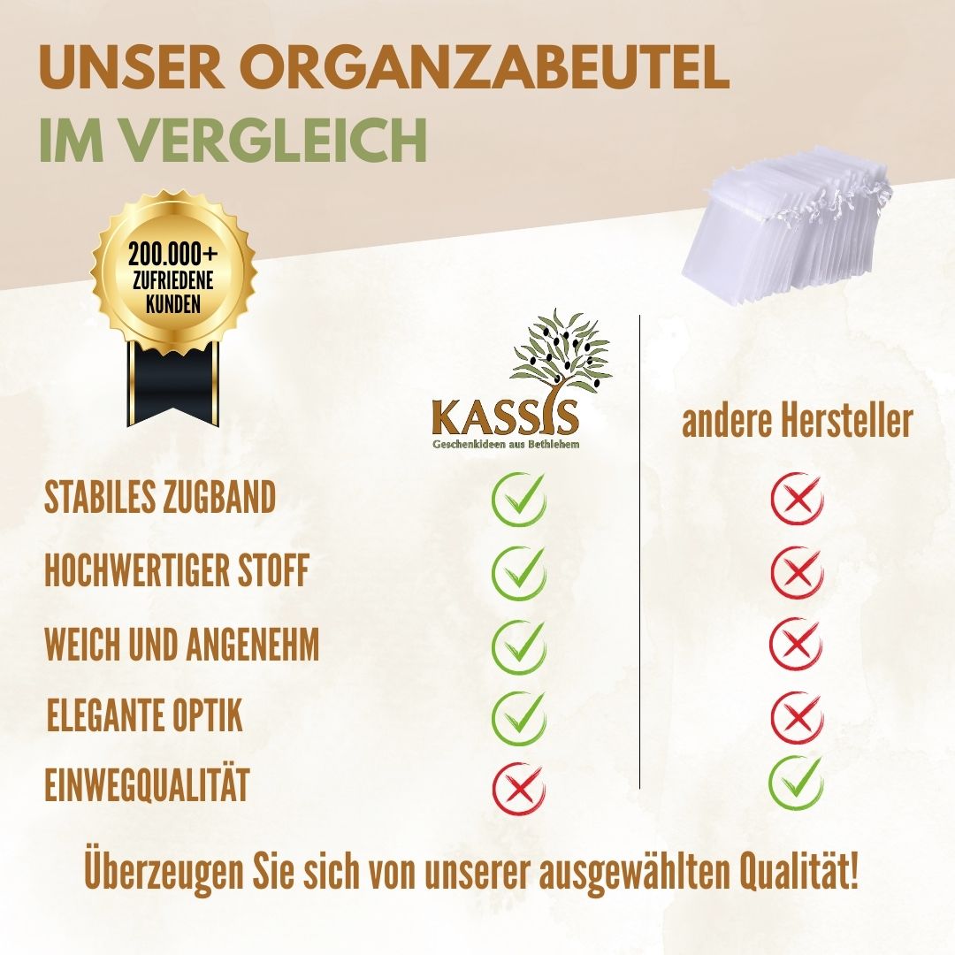10 Stück Organzasäckchen - weiß