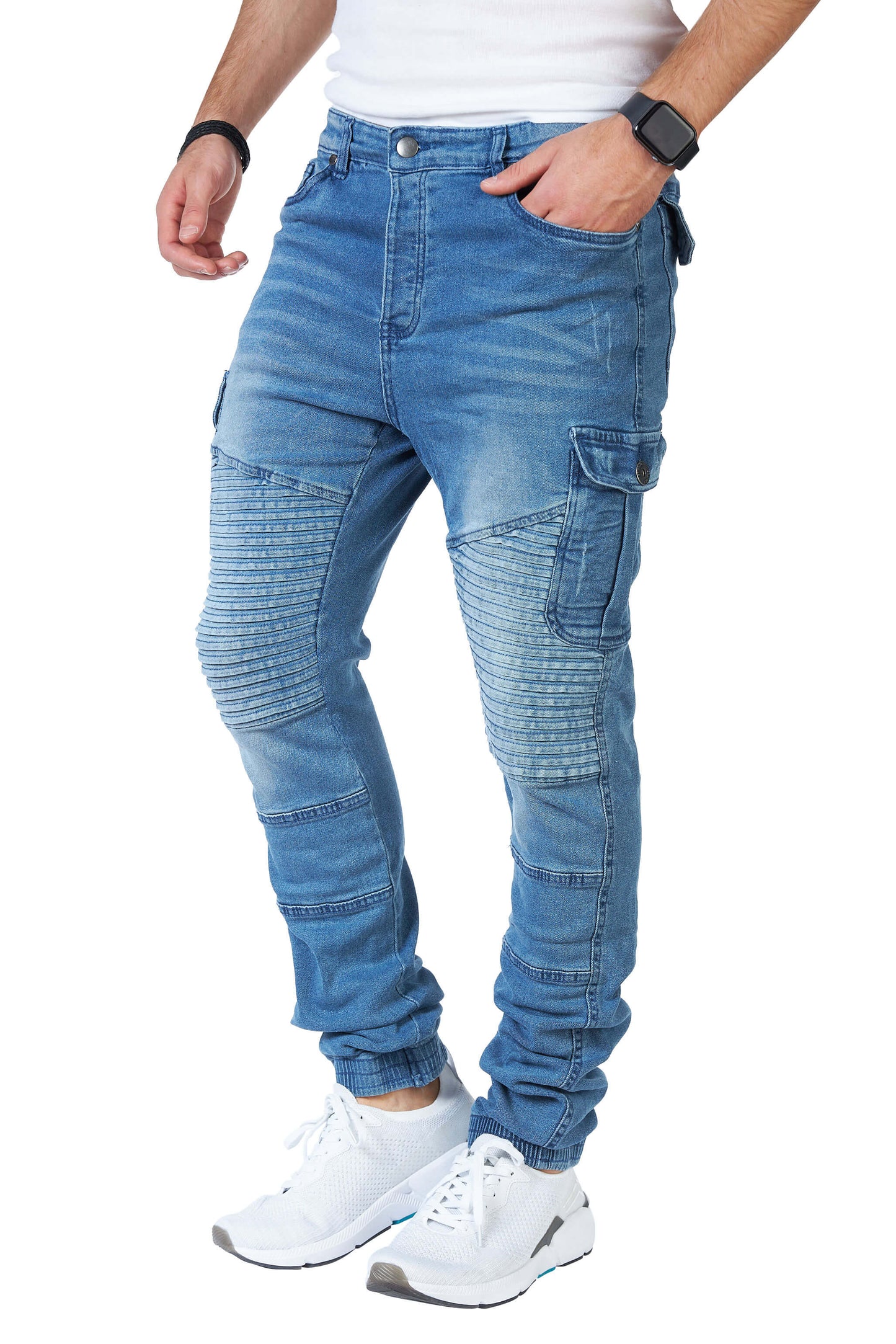 STYLEKO Cargo Freizeithose Jeans Gürtelschlaufen