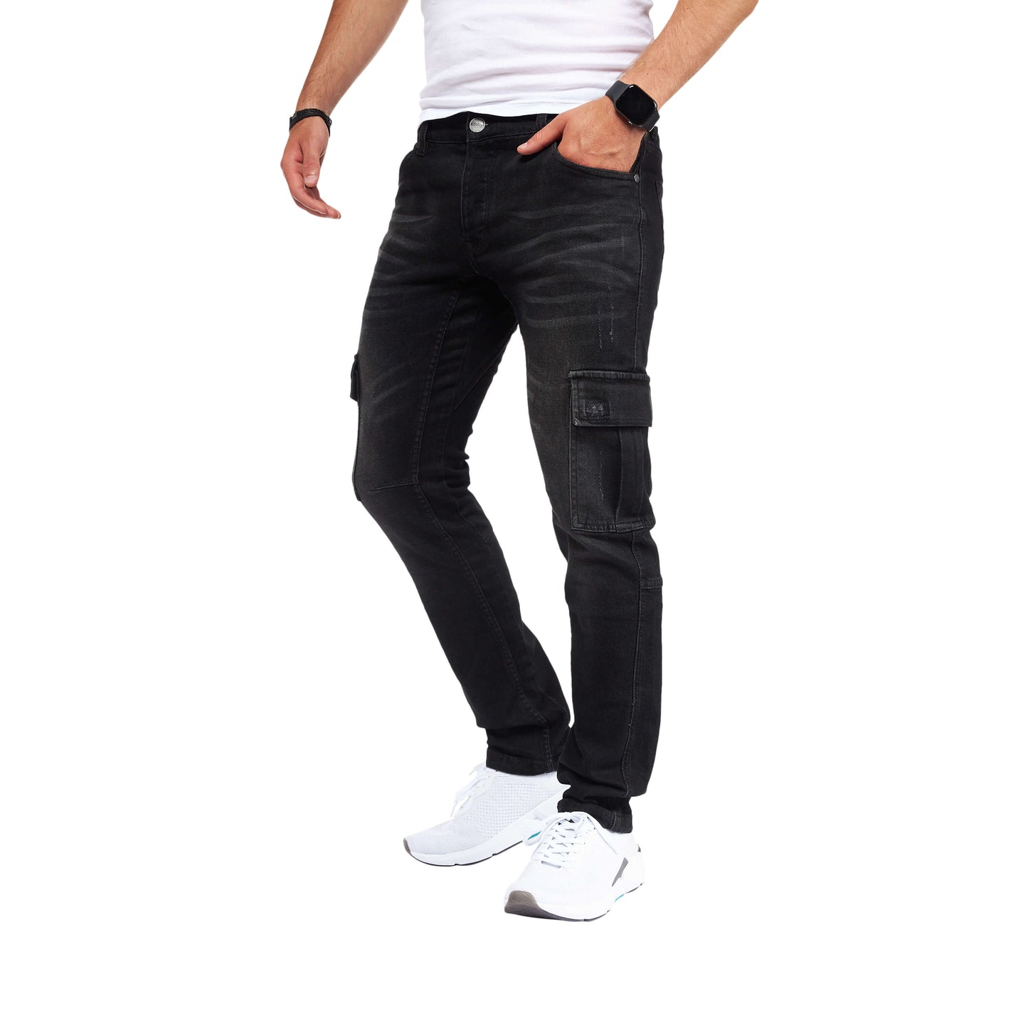 STYLEKO Cargo Jeans Hose Gürtelschlaufen