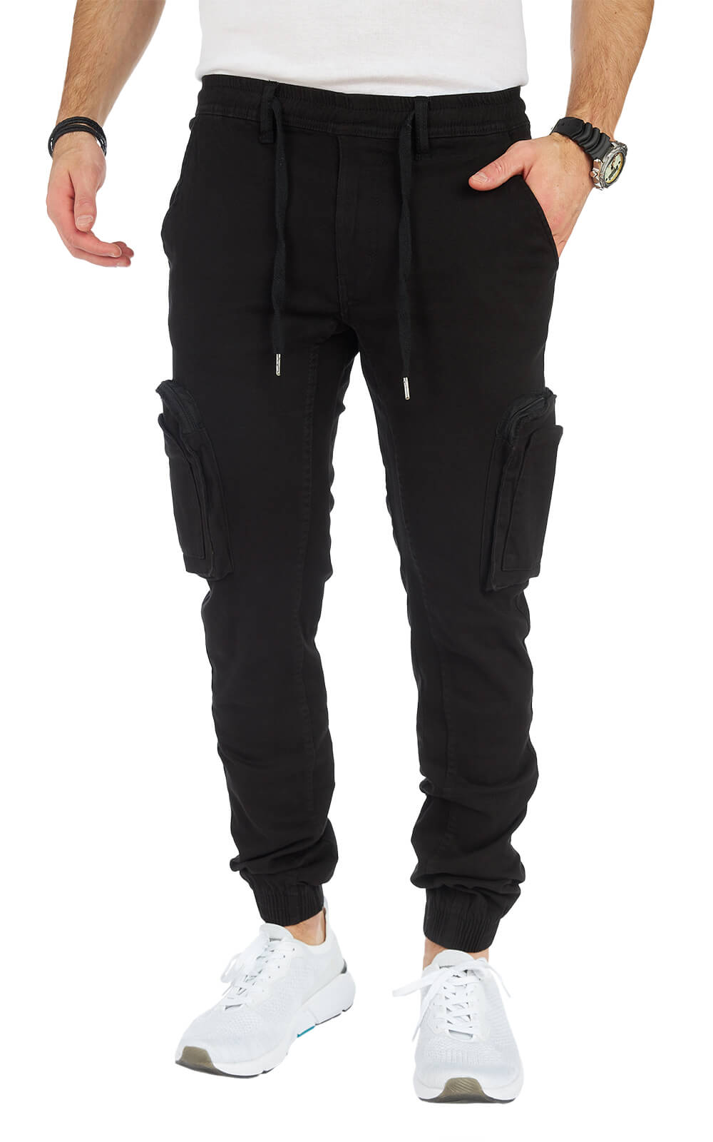 STYLEKO Stylische Cargo-Freizeithose Slim fit mit Elastischer Hosenband