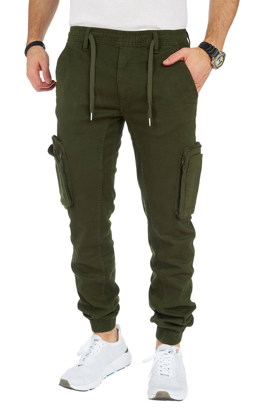 STYLEKO Stylische Cargo-Freizeithose Slim fit mit Elastischer Hosenband