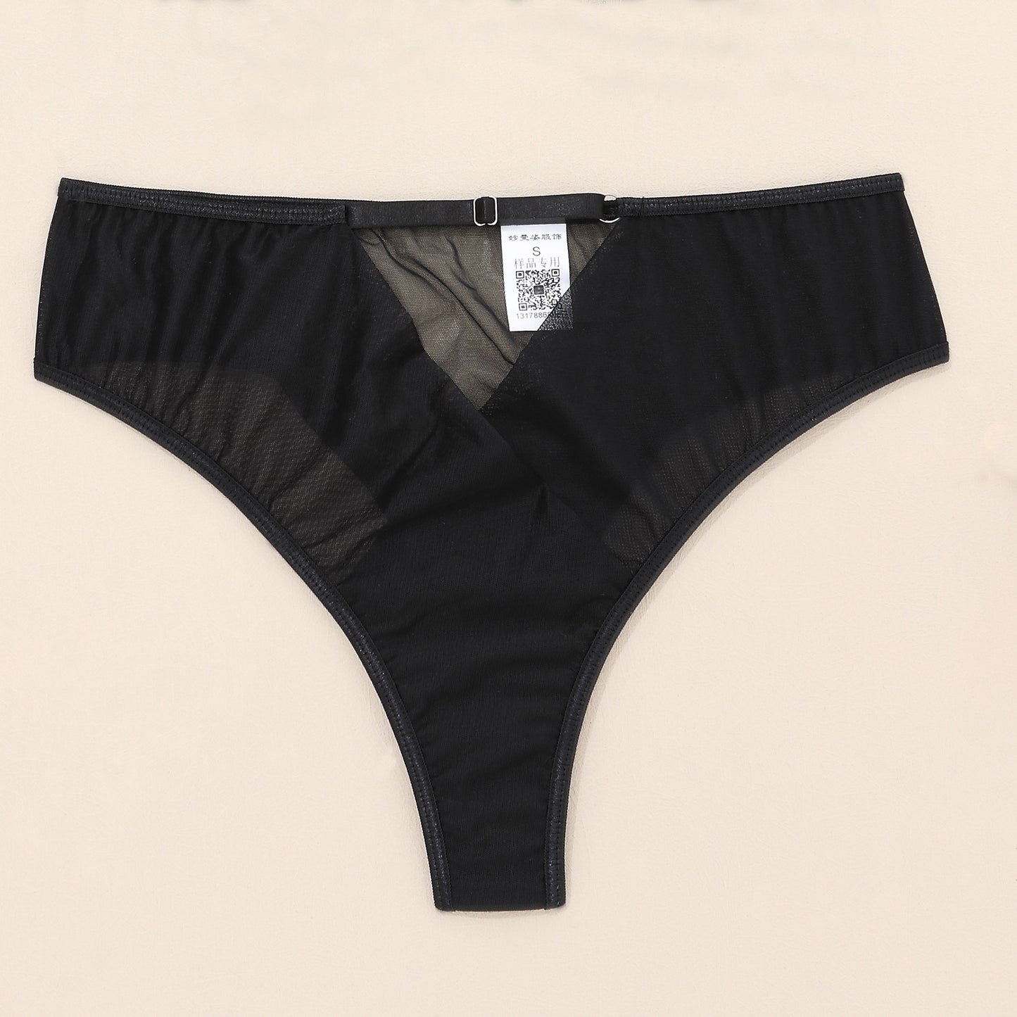 Chic Sexy Lingerie Mesh Bra Set with Cross Hollow Panty - Wholesale Lingerie Panty Details