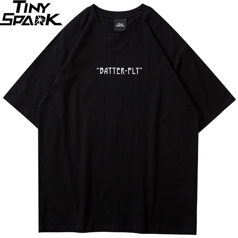 Hip Hop Oversize T Shirt Men Streetwear Harajuku Color Butterfly Tshirt Short Sleeve Cotton Loose HipHop T-Shirt Plus Size