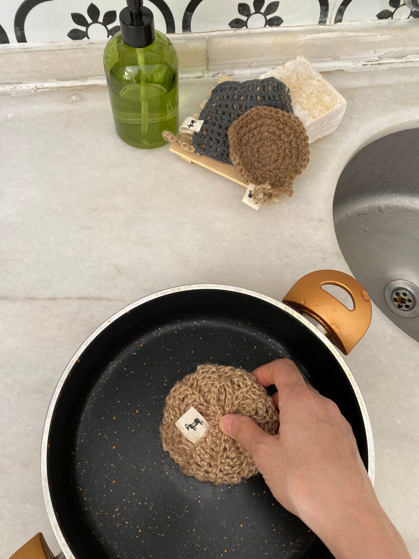 Jute Schwamm "Round Earth"