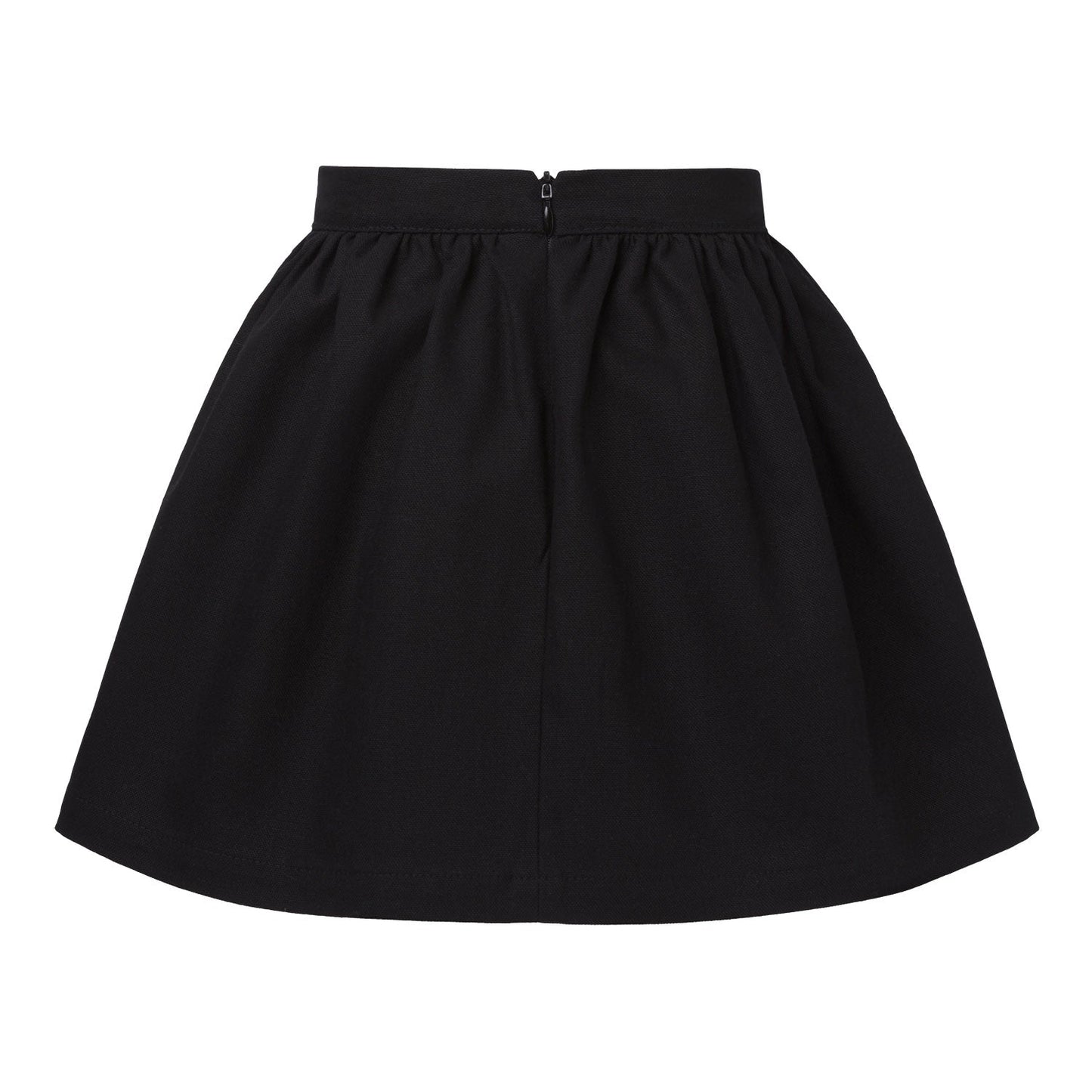 Black Cotton Canvas Skirt