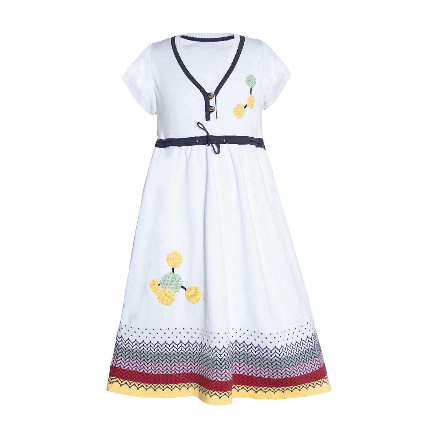 Blue Knitted Spring Dress for Girls