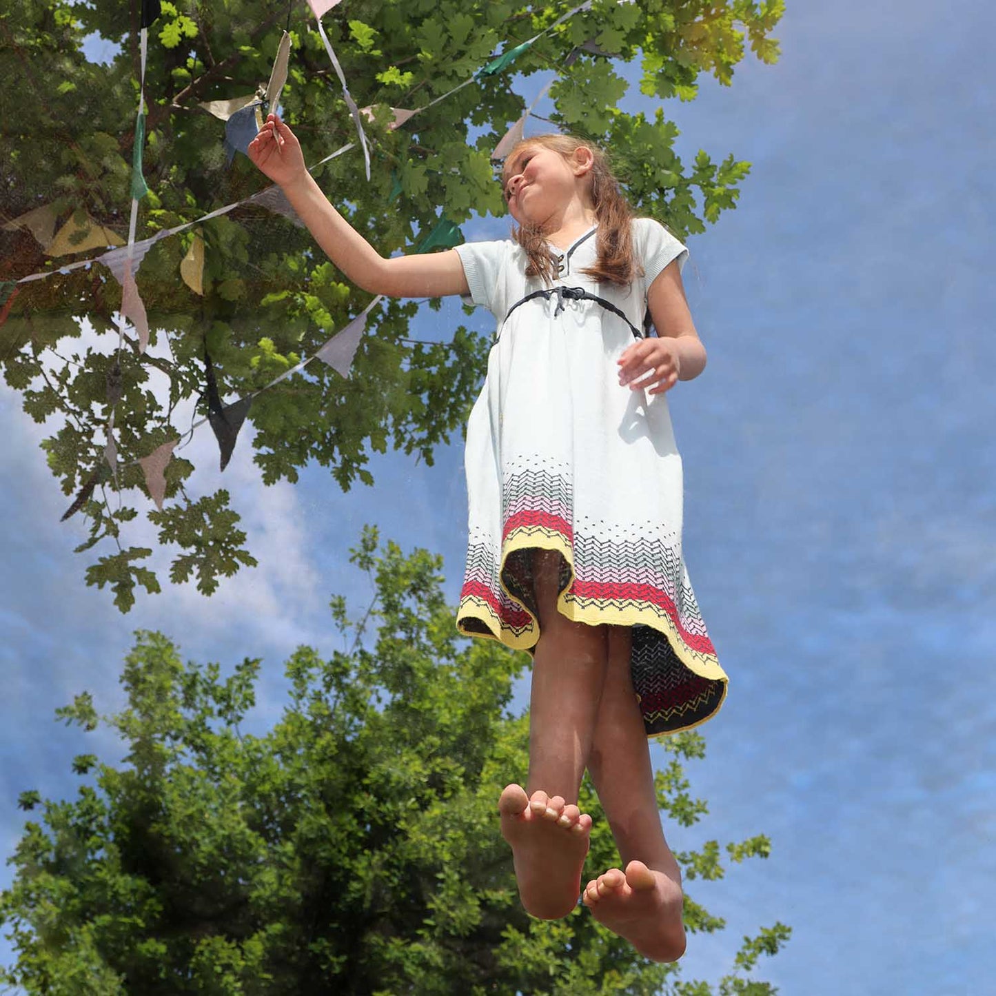 Blue Knitted Spring Dress for Girls
