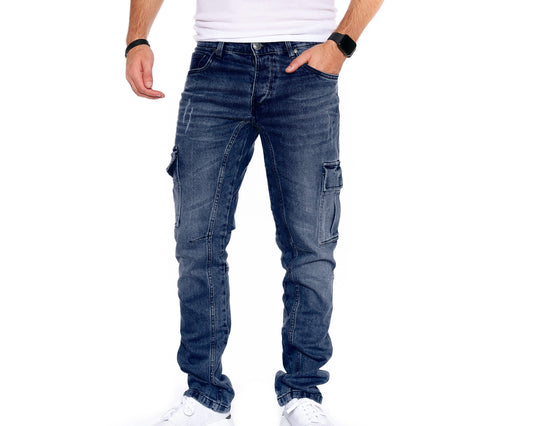 STYLEKO Cargo Jeans Hose Gürtelschlaufen