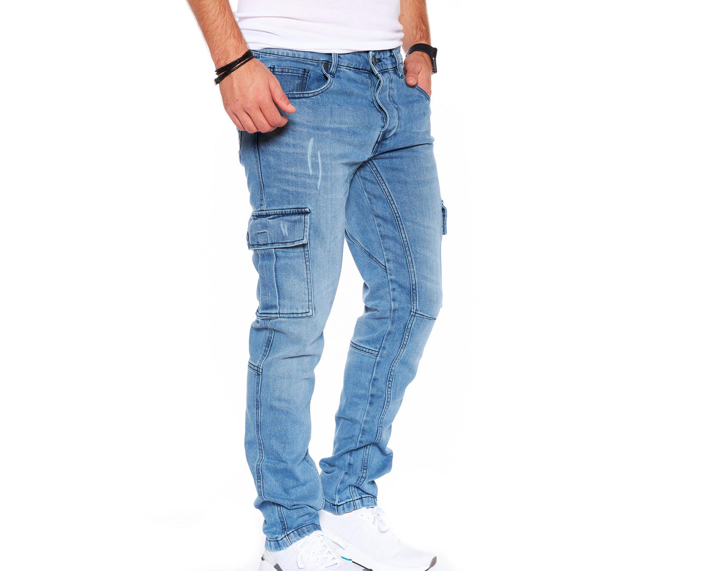 STYLEKO Cargo Jeans Hose Gürtelschlaufen