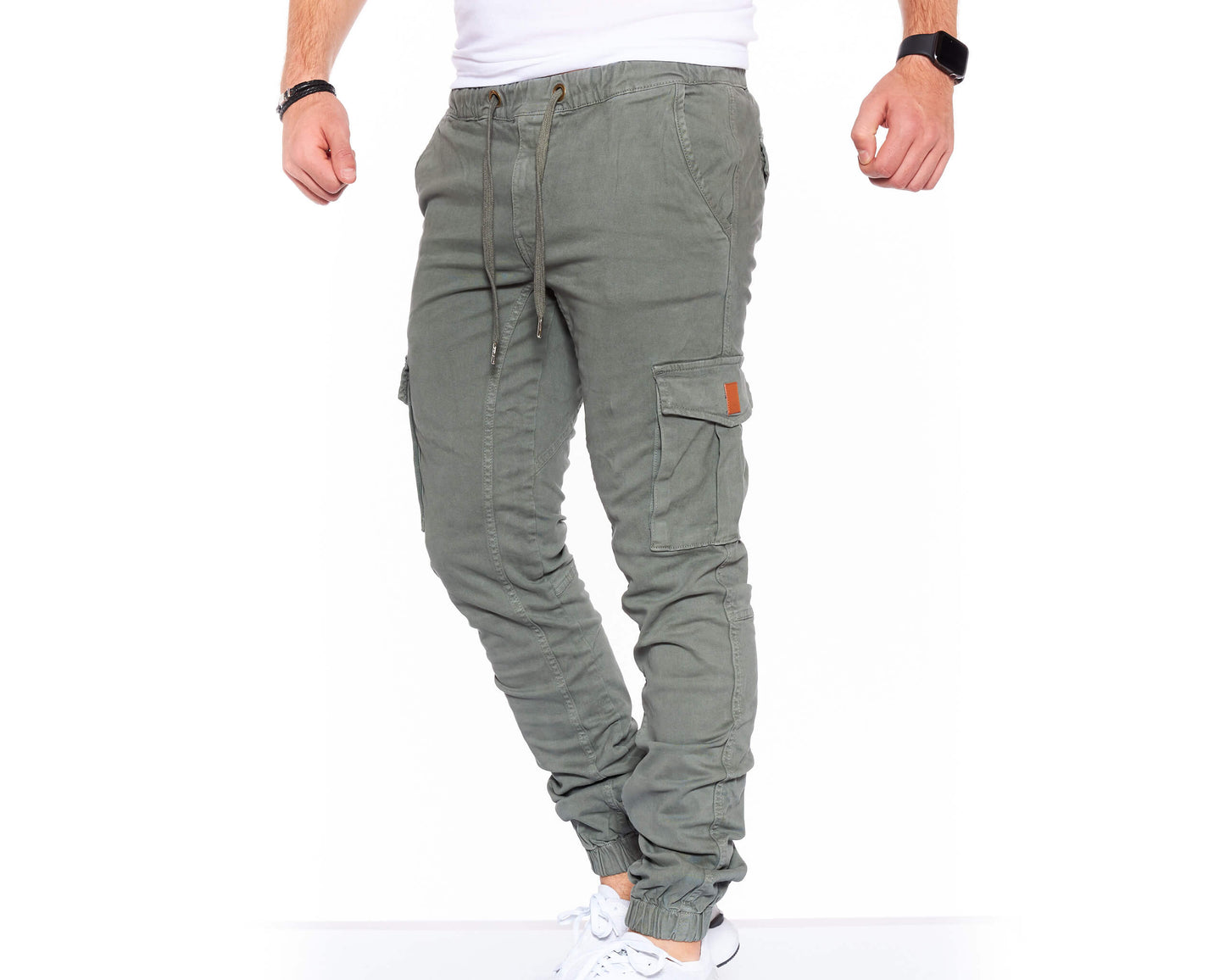 STYLEKO Cargohose Elastischer Hosenband-3