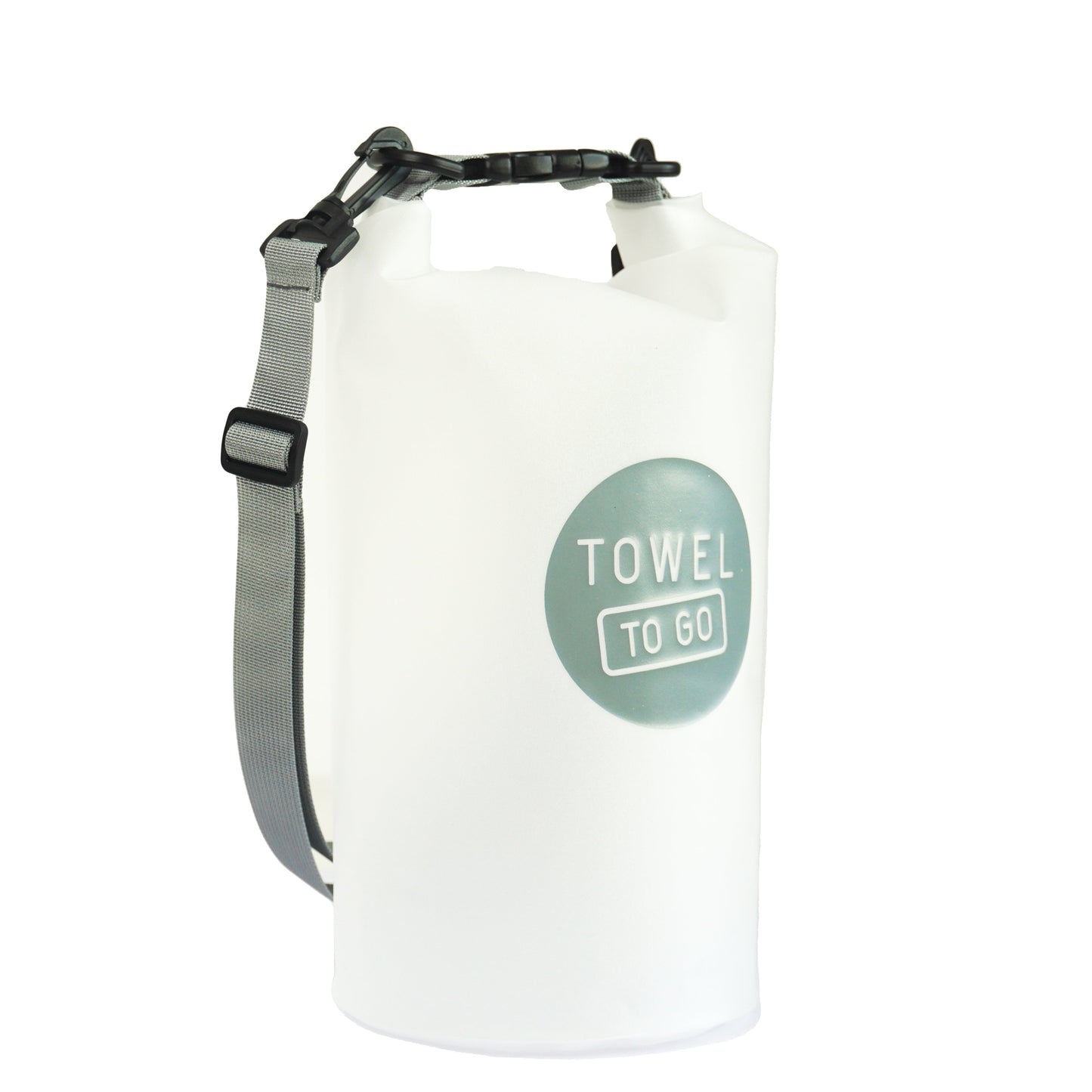 Towel to Go Roll N Go Bag – Waterproof & Transparent Dry Bag, Grey (5 Liters)