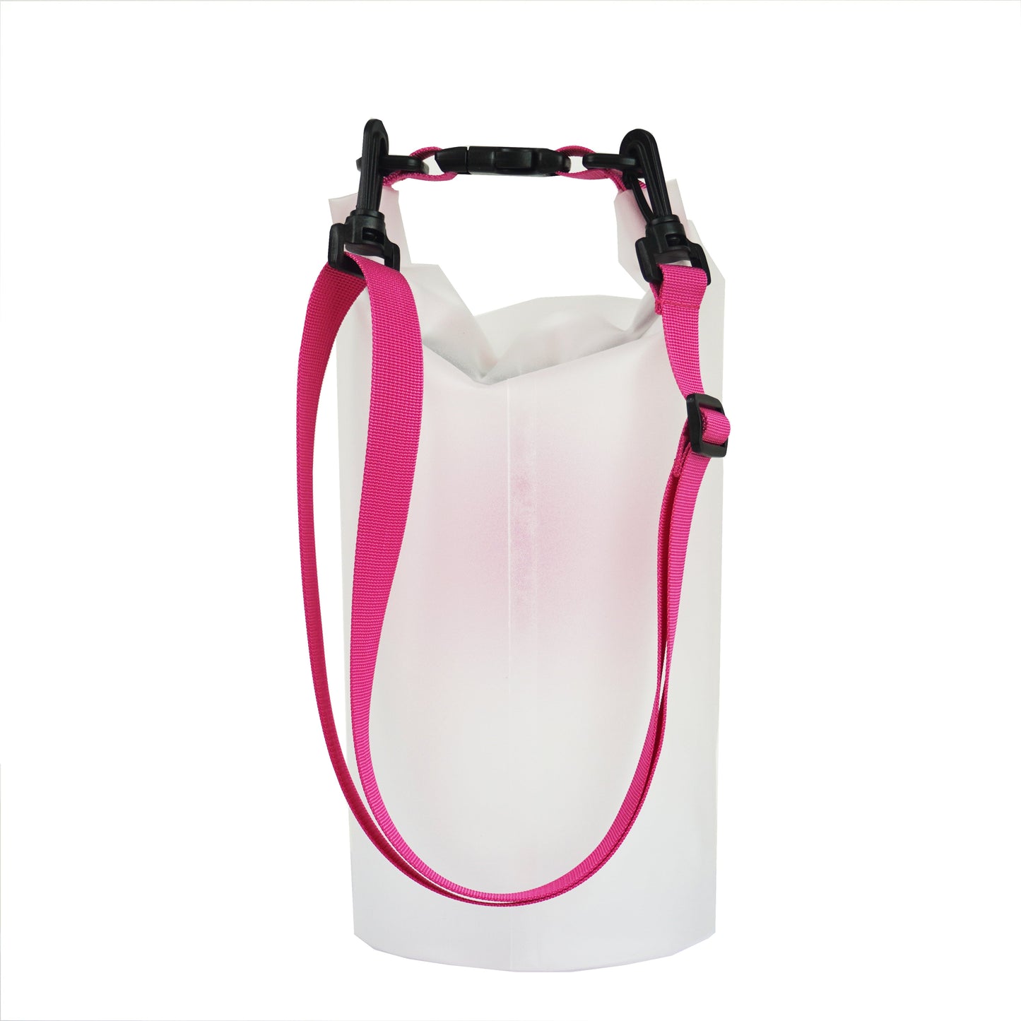 Towel to Go Roll N Go Bag – Waterproof & Transparent Dry Bag,  Pink (5 Liters)