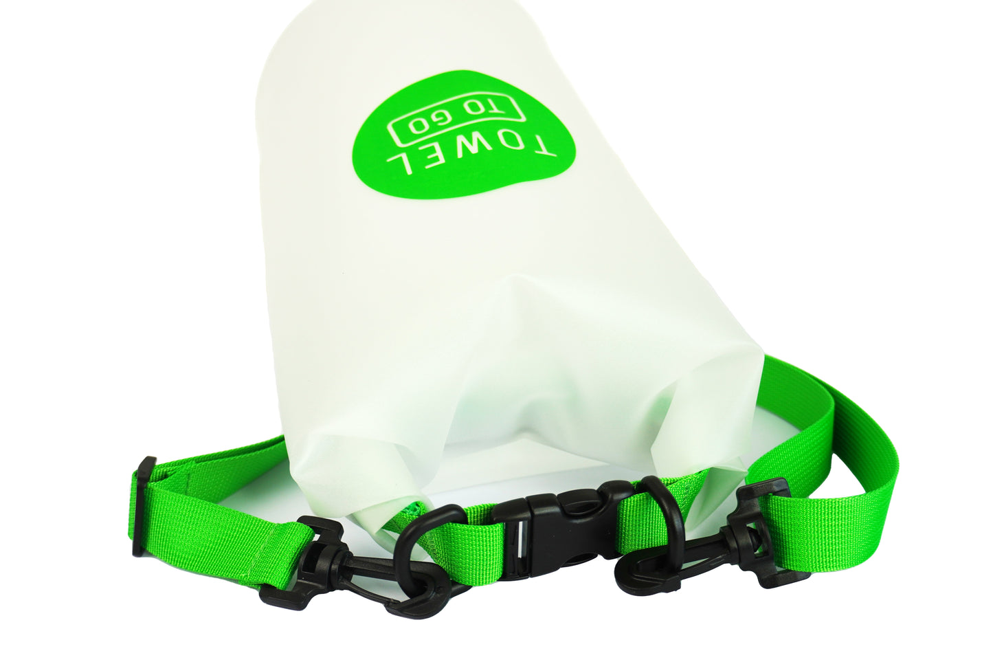 Towel to Go Roll N Go Bag – Waterproof & Transparent Dry Bag, Green (5 Liters)