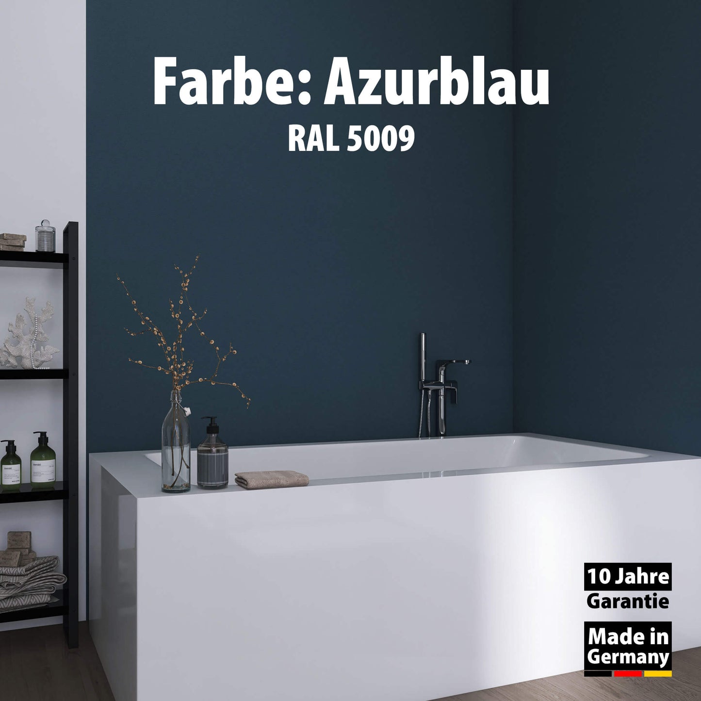 Duschrückwand - Azurblau (250x100cm)