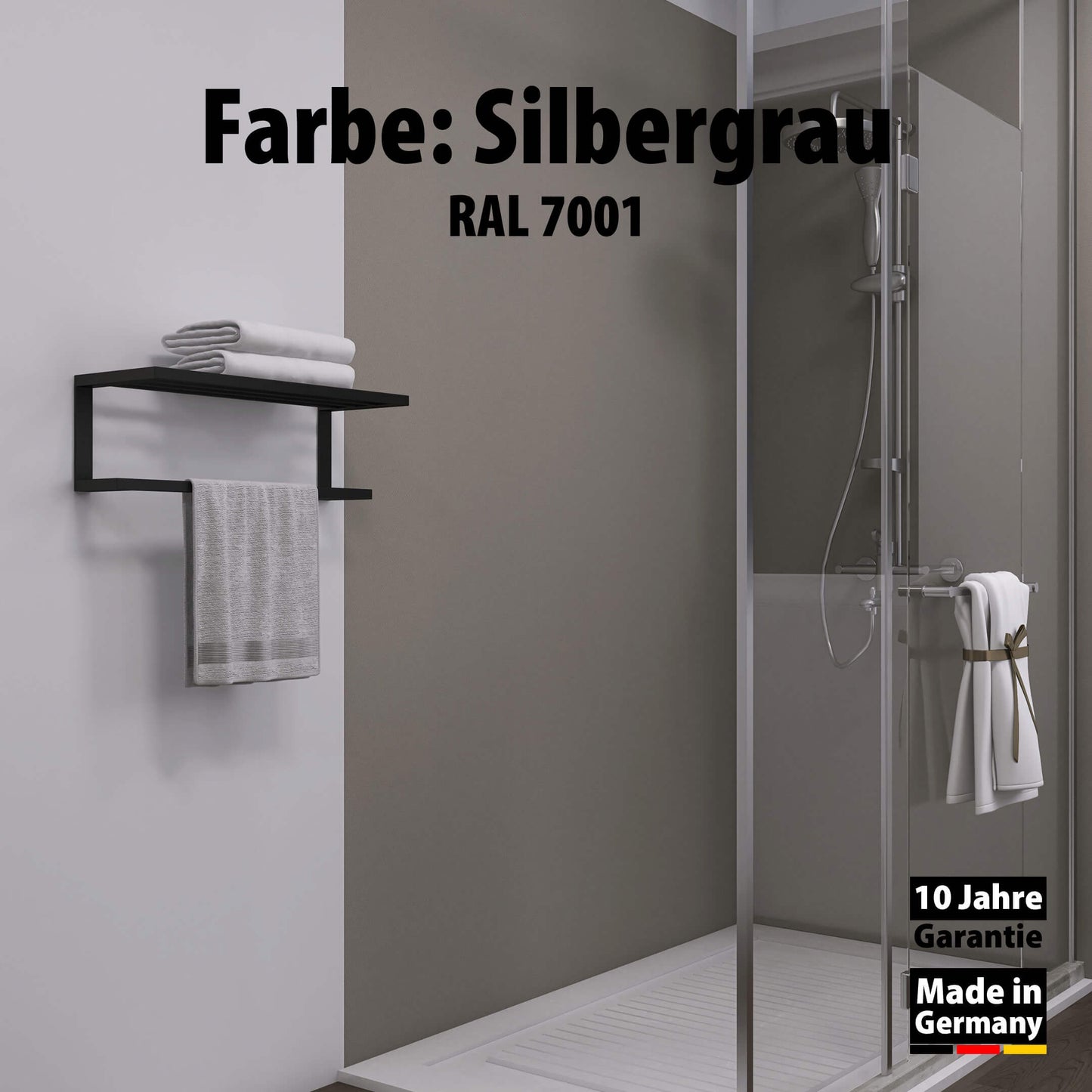 Duschrückwand - Silbergrau (250x100cm)