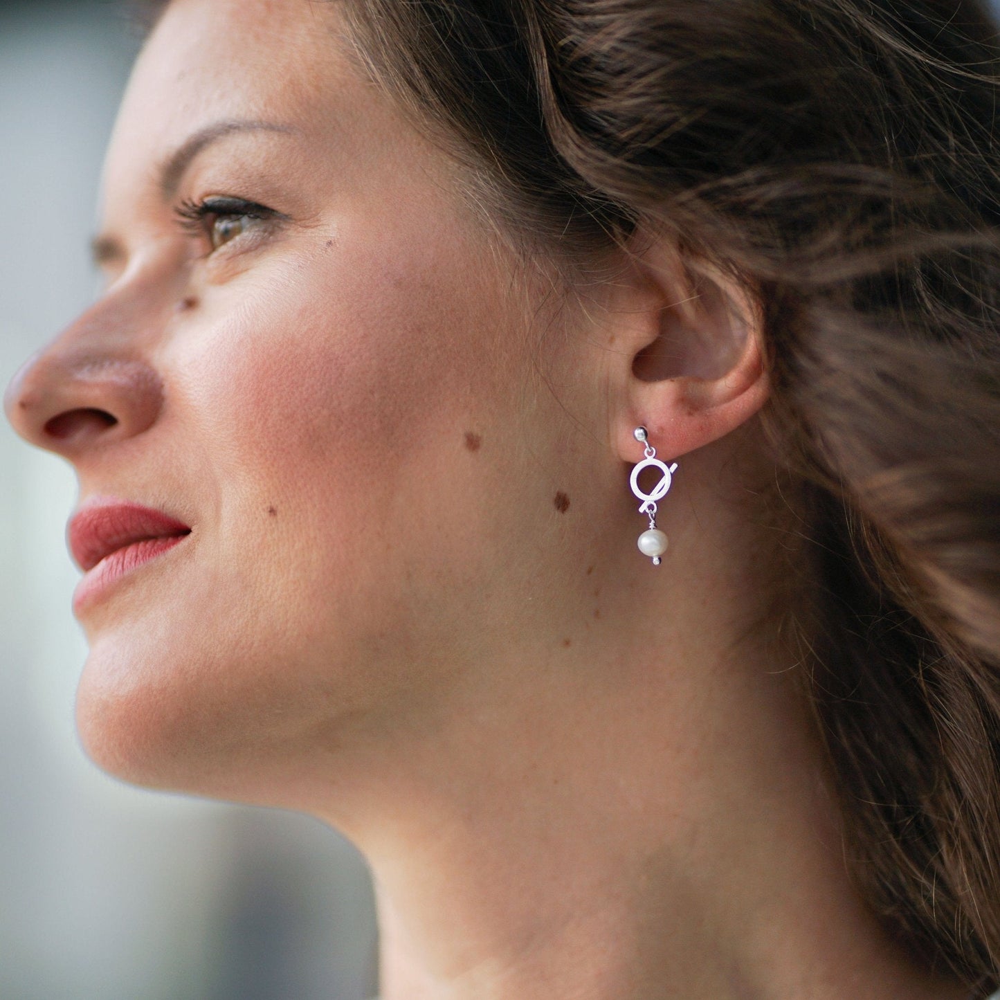 Earrings Air Asymmetrical - Gold Plated Modern Design