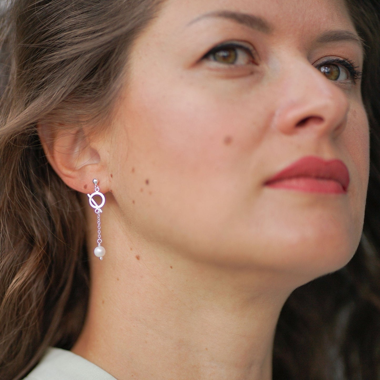 Earrings Air Asymmetrical - Gold Plated Modern Design