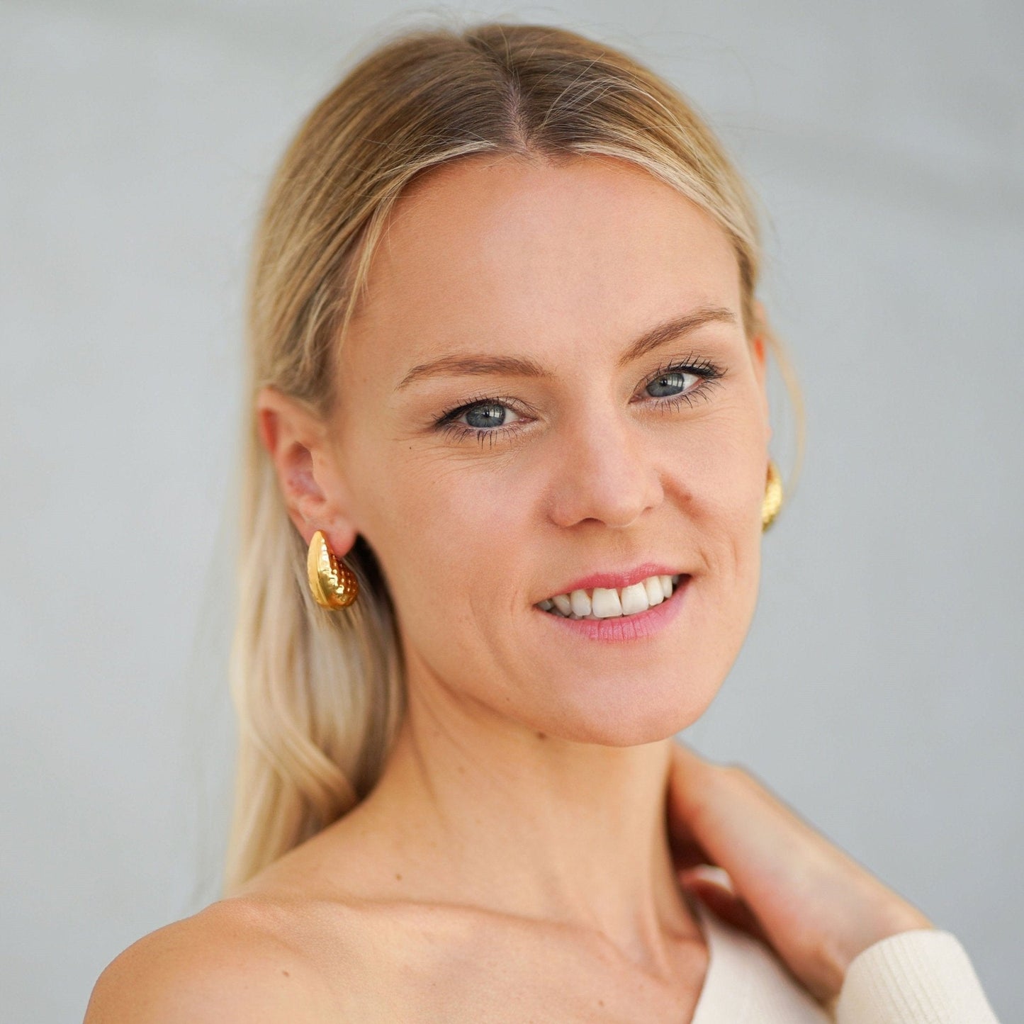 Earrings Selena - Gold Plated Elegant Statement Earrings-1