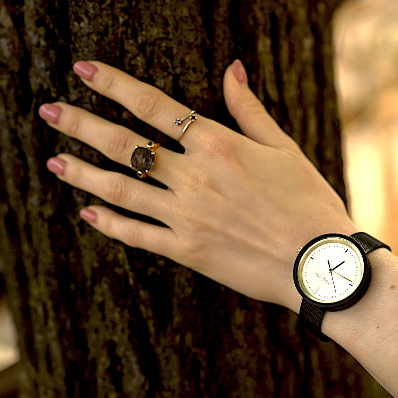 Ring Nebbia - Sterling Silver Rutilated Quartz & Labradorite Ring